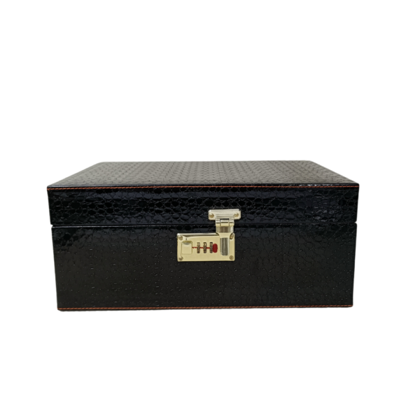 3 Glass Wine Box Croco Black - Image 2