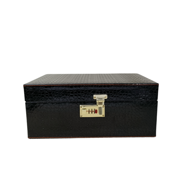 3 Glass Wine Box Croco Black - Image 5