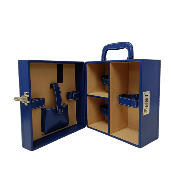 2 Glass Wine Box Navy Blue - Image 6