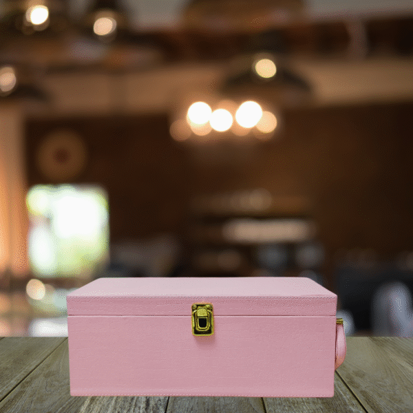 Elegant Single Bottle Wine Box - Baby Pink Croco Style Leatherette | Wine Gift Box Manufacturer & Wholesaler - Image 3