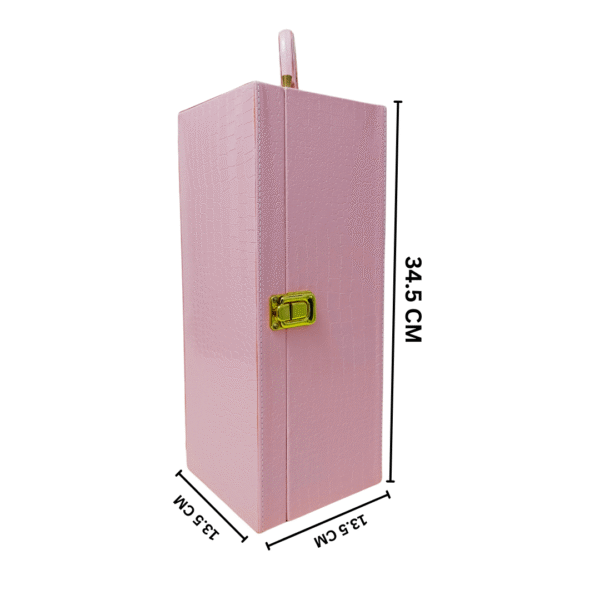 Elegant Single Bottle Wine Box - Baby Pink Croco Style Leatherette | Wine Gift Box Manufacturer & Wholesaler - Image 5