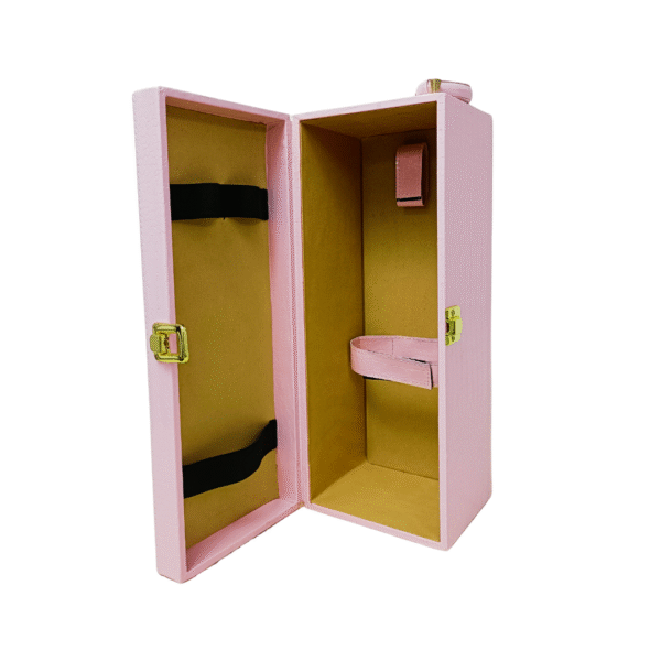 Elegant Single Bottle Wine Box - Baby Pink Croco Style Leatherette | Wine Gift Box Manufacturer & Wholesaler - Image 7