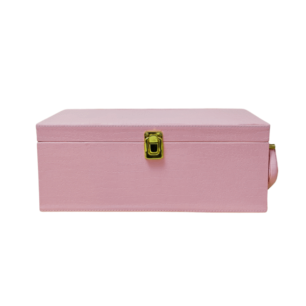Elegant Single Bottle Wine Box - Baby Pink Croco Style Leatherette | Wine Gift Box Manufacturer & Wholesaler - Image 6