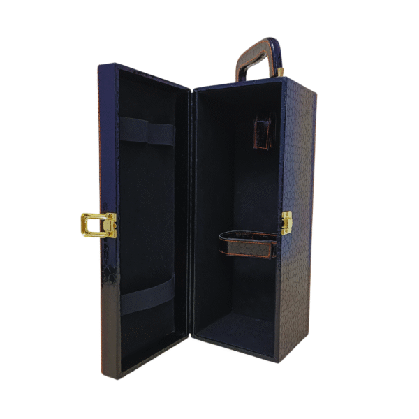 Single Bottle Wine Box - Black Croco Style Leatherette | Wine Gift Box Manufacturer & Wholesaler - Image 4