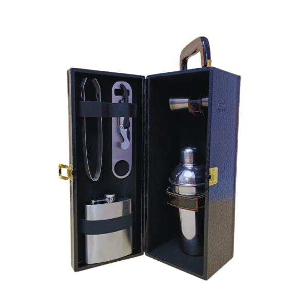 Single Bottle Wine Box - Black Croco Style Leatherette | Wine Gift Box Manufacturer & Wholesaler