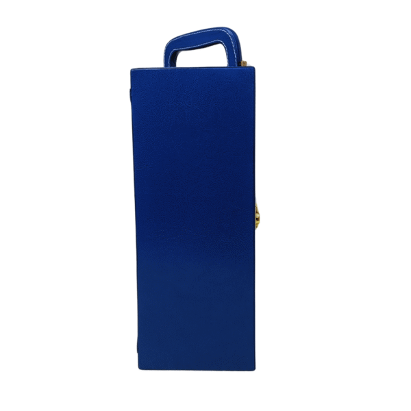Premium Single Bottle Wine Box - Navy Blue Plain Leatherette | Wine Gift Box Manufacturer & Wholesaler - Image 2