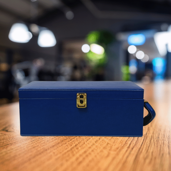 Premium Single Bottle Wine Box - Navy Blue Plain Leatherette | Wine Gift Box Manufacturer & Wholesaler - Image 7
