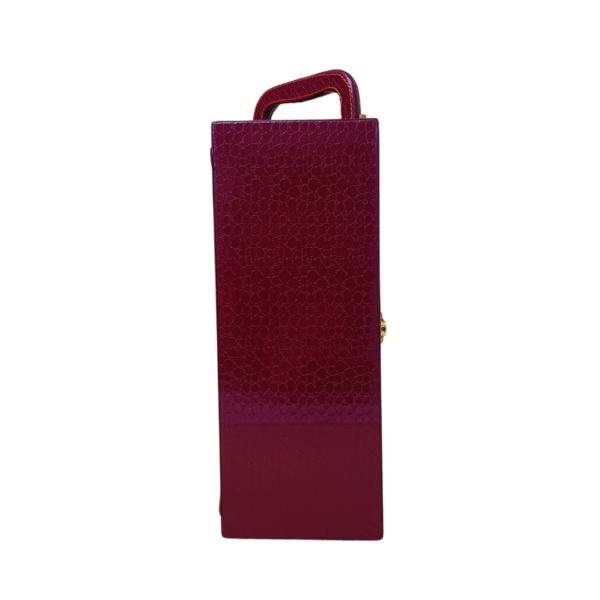 Premium Single Bottle Wine Box - Cherry Croco Style Leatherette | Wine Gift Box Manufacturer & Wholesaler - Image 3