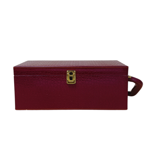 Premium Single Bottle Wine Box - Cherry Croco Style Leatherette | Wine Gift Box Manufacturer & Wholesaler - Image 2