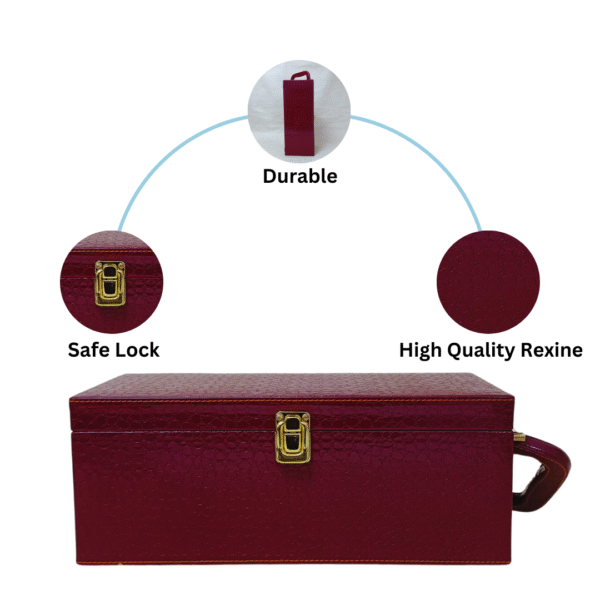 Premium Single Bottle Wine Box - Cherry Croco Style Leatherette | Wine Gift Box Manufacturer & Wholesaler - Image 5