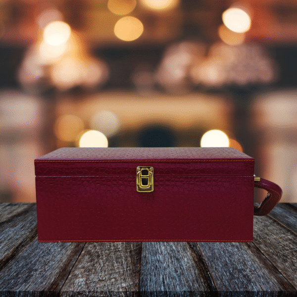Premium Single Bottle Wine Box - Cherry Croco Style Leatherette | Wine Gift Box Manufacturer & Wholesaler - Image 6