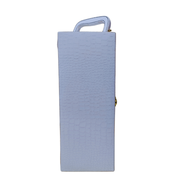 Luxury Single Bottle Wine Box - White Croco Style Leatherette | Wine Gift Box Manufacturer & Wholesaler - Image 4