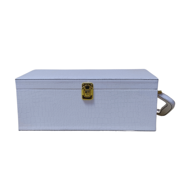 Luxury Single Bottle Wine Box - White Croco Style Leatherette | Wine Gift Box Manufacturer & Wholesaler - Image 5