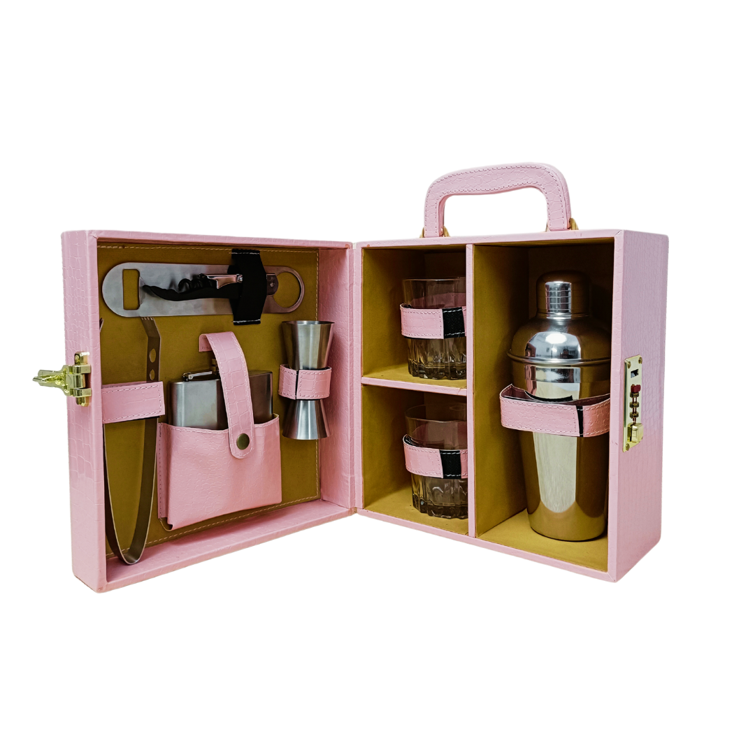 Pink Bar Set Wine Box ??? 2 Glasses