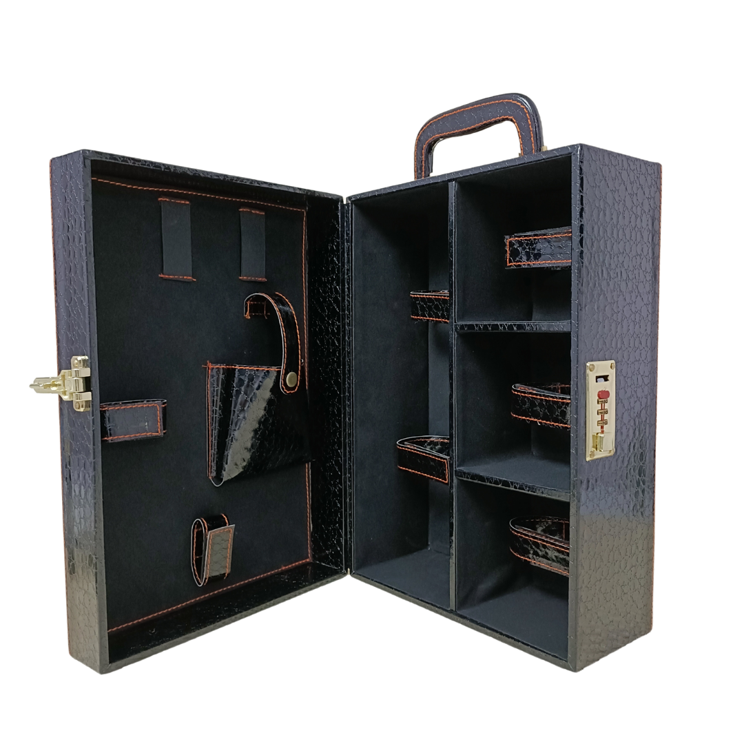Croco Black 3-Glass Wine Box - Image 2