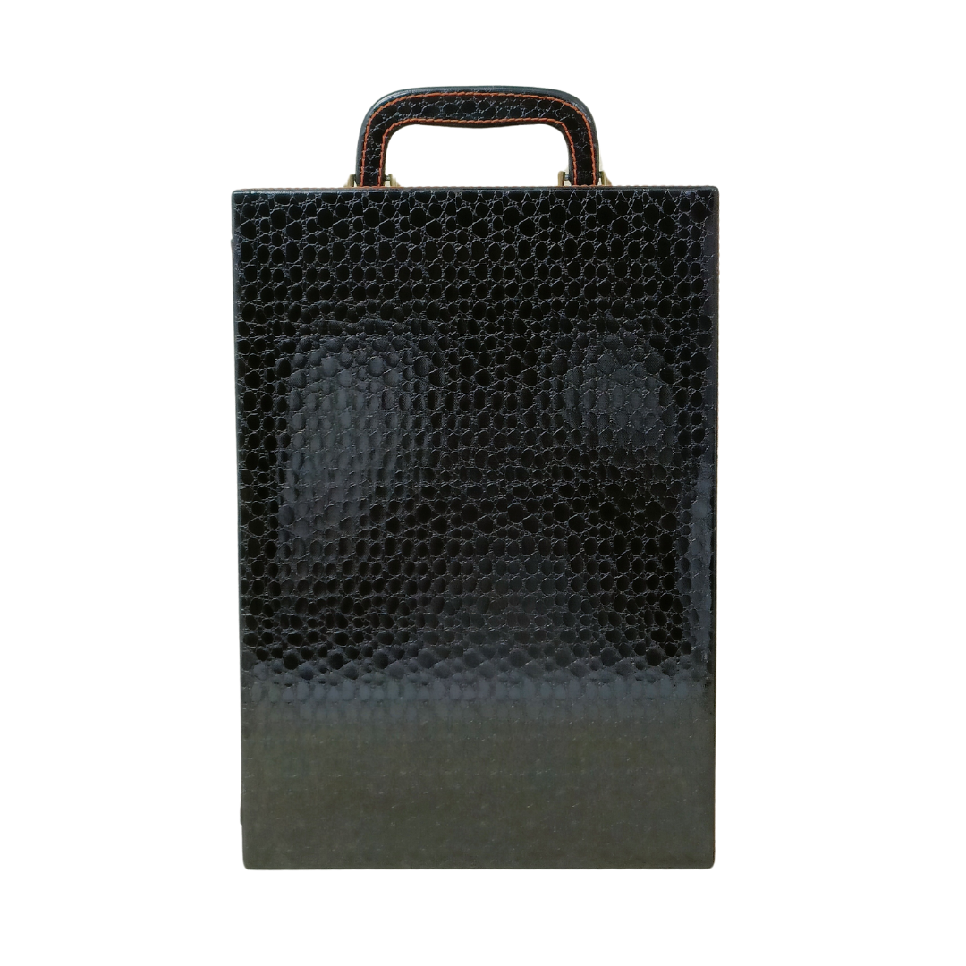 Croco Black 3-Glass Wine Box - Image 4