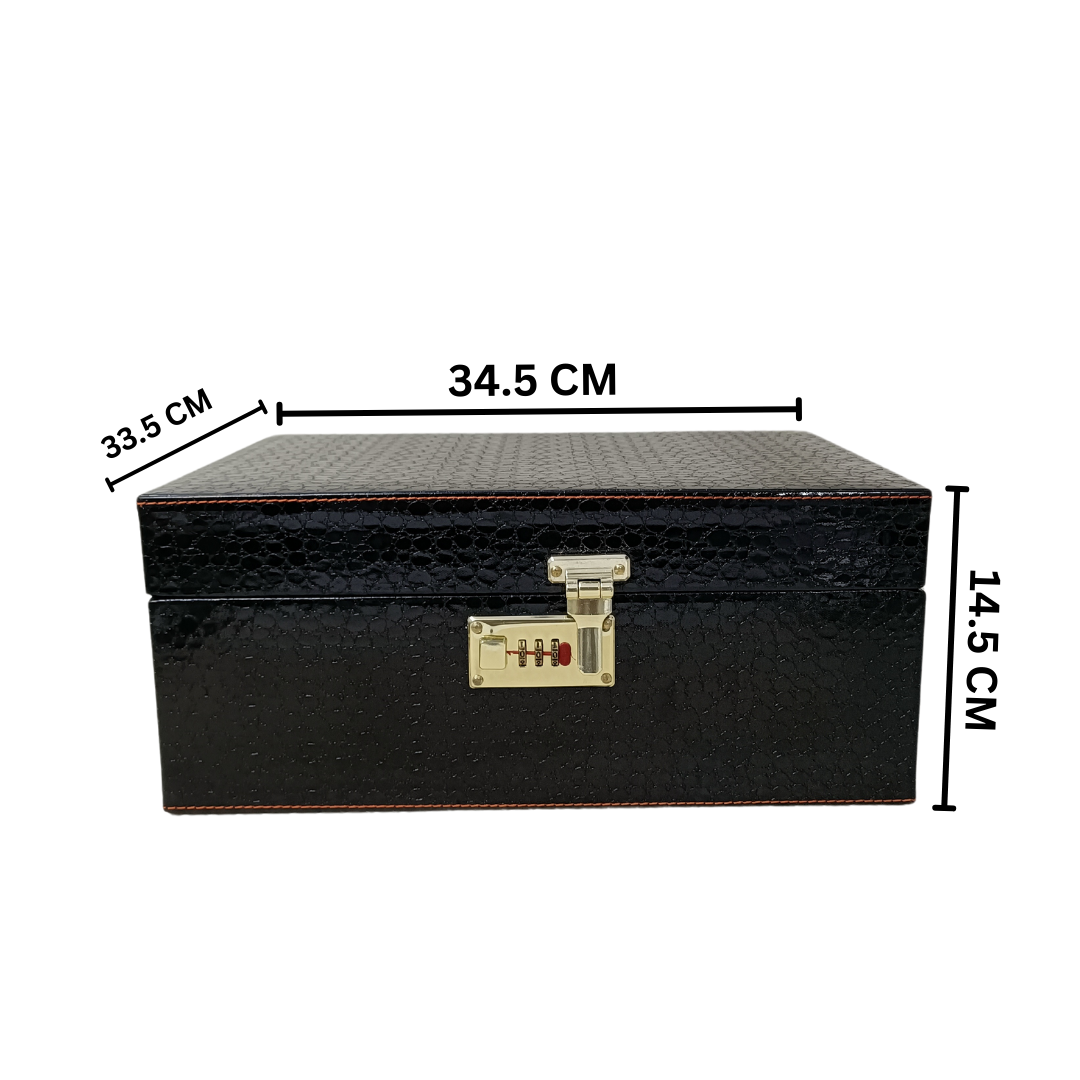 Croco Black 3-Glass Wine Box - Image 6