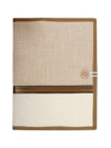 BUSIBUG A4 Conference File Folder for Certificates | Professional Document Holder with 20 Transparent Leaves | Printed Fabric & Jute Office Folder | Royal White