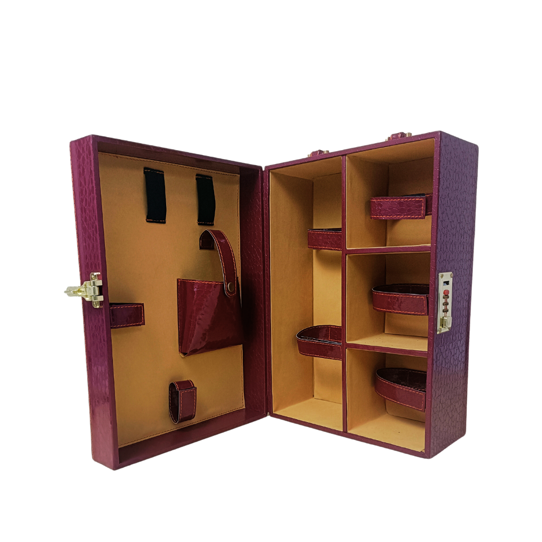 BB402 Cherry 3 Glass Wine Box Manufacturer - Image 6