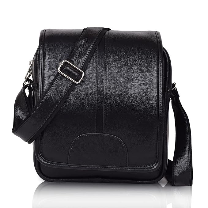 Black PU Leather Sling Bag for Men & Women – 7L Crossbody Shoulder Bag | Stylish Messenger Bag for Travel, Office, Business & Daily Use (Copy)