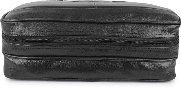 Black 4 Compartments Faux Leather Office Bag, Messenger Bag, Expandable Laptop Bag 15.6 Inch - Image 5