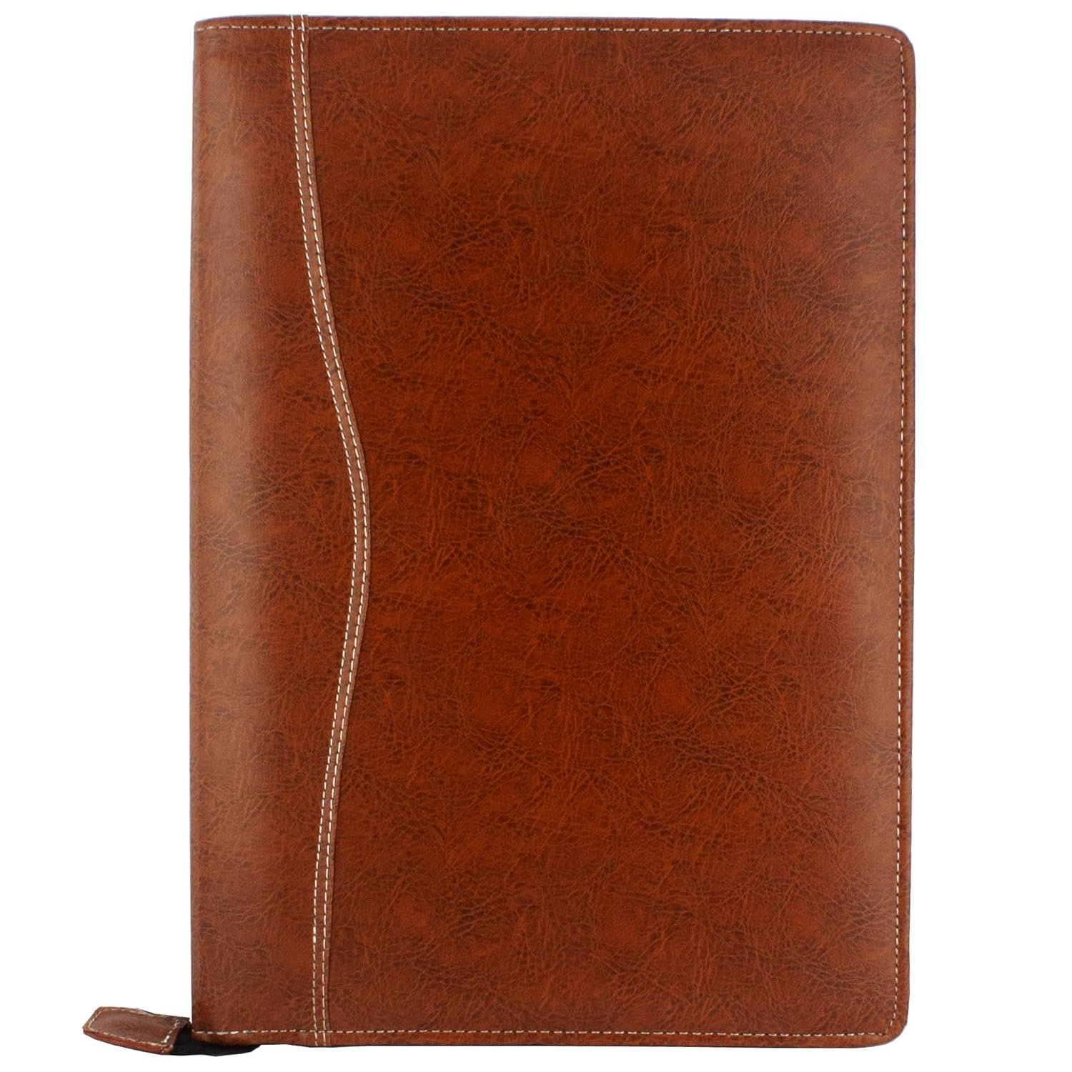 Brown PU Faux Leather Deluxe B4 Size Document Holder 20 Leafs Zipper File Folder Organizer for Certificates, Marksheets, Degrees, Important Papers
