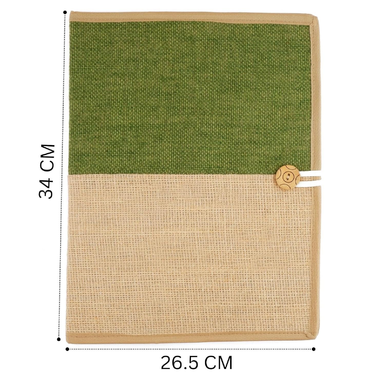 Green A4 Jute Professional File Folder Document Elastic Loop Organizer for Certificates, Document Holder, Jute File Folder - Image 5
