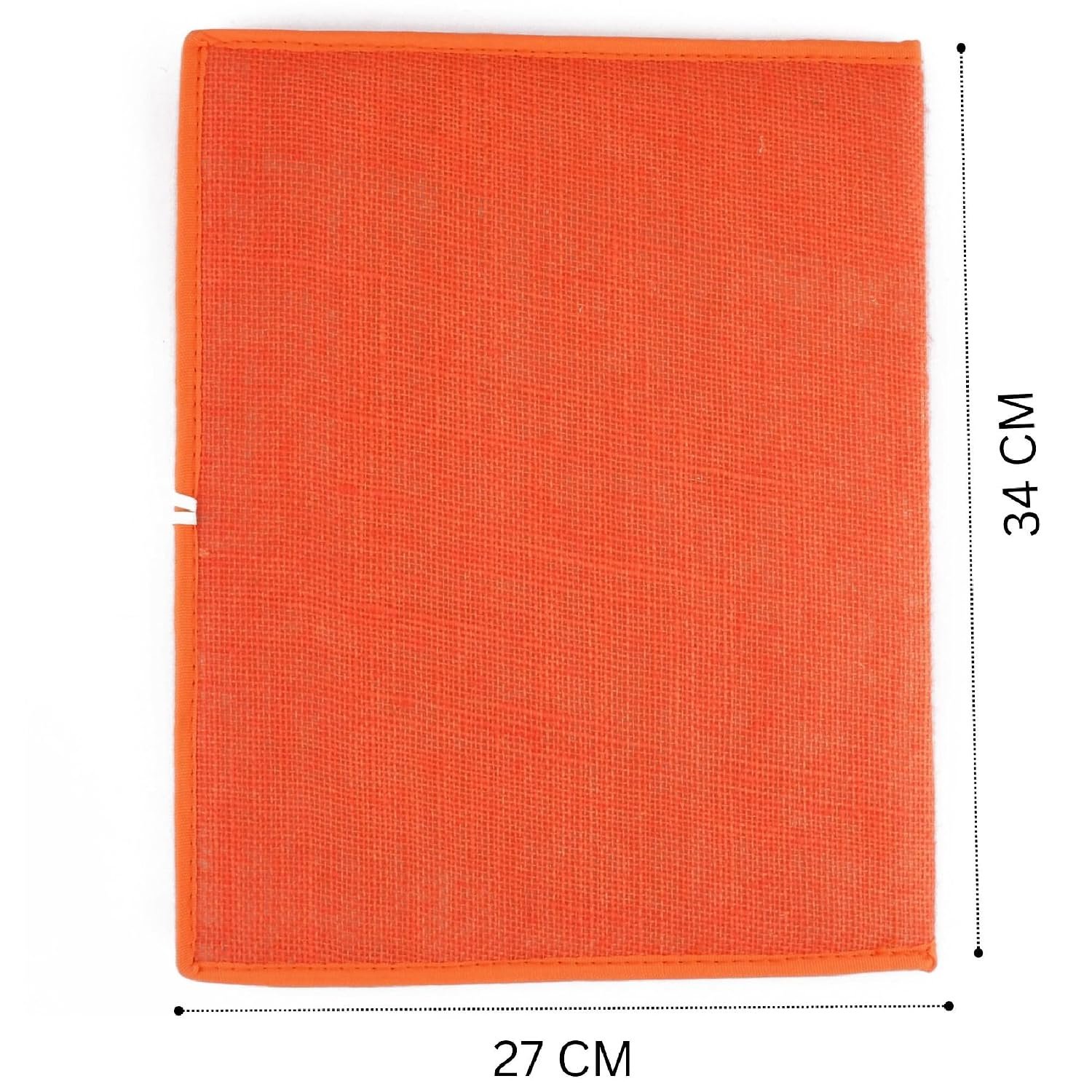 Beige-Orange A4 Jute Professional File Folder Document Elastic Loop Organizer for Certificates, Document Holder, Jute File Folder - Image 2
