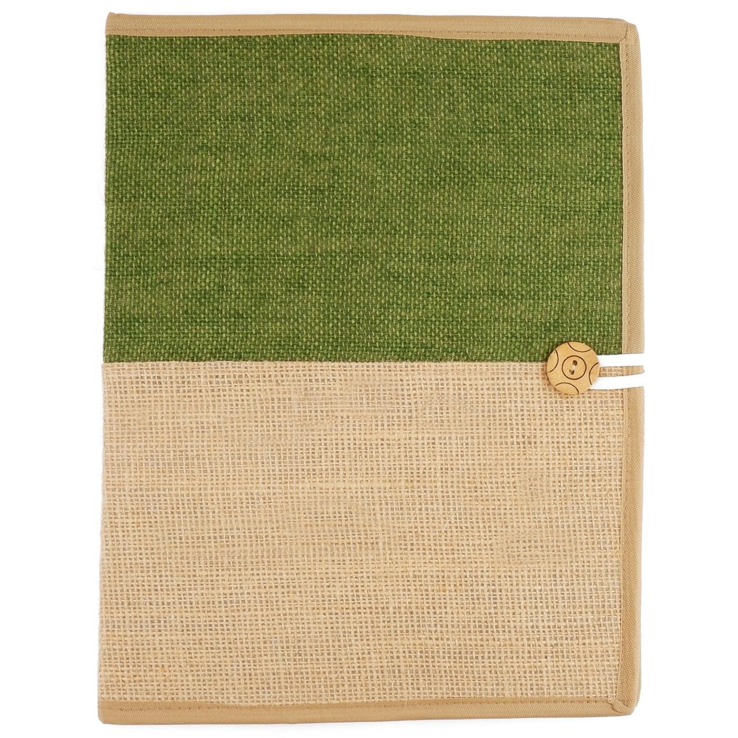 Green A4 Jute Professional File Folder Document Elastic Loop Organizer for Certificates, Document Holder, Jute File Folder