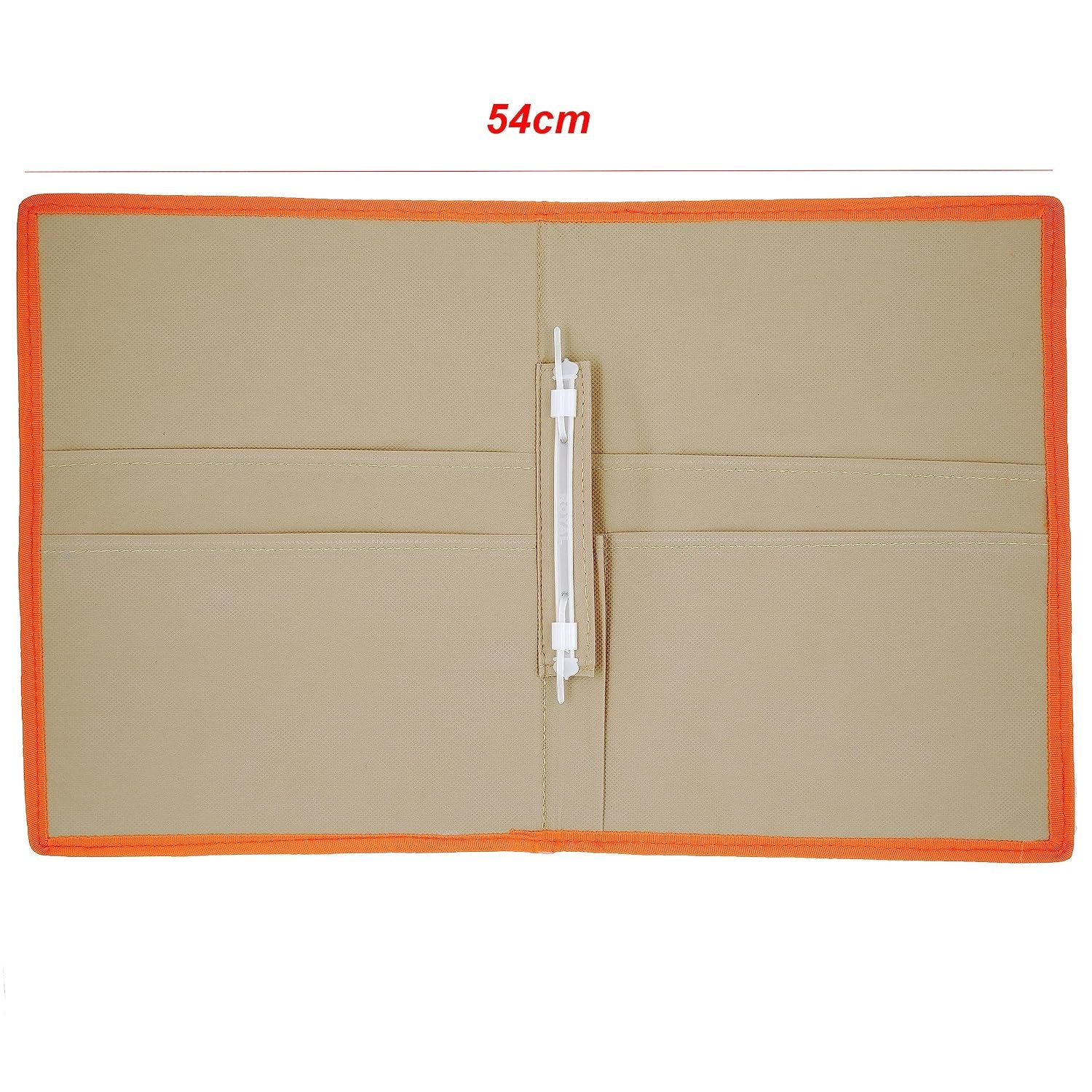 Beige-Orange A4 Jute Professional File Folder Document Elastic Loop Organizer for Certificates, Document Holder, Jute File Folder - Image 7