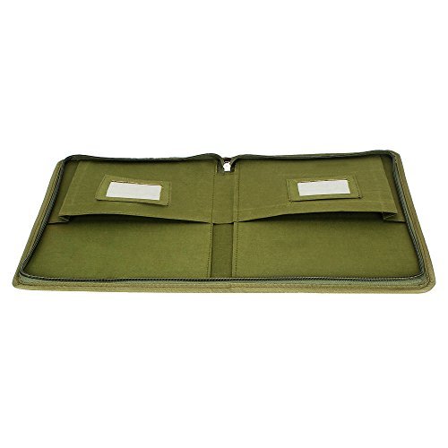 A4 Jute Professional File Folder – Zipper Document Organizer for Meetings & Interviews (Green)