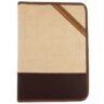 Angled view of the A4 jute file folder showing its length of 34 cm and height of 25 cm.